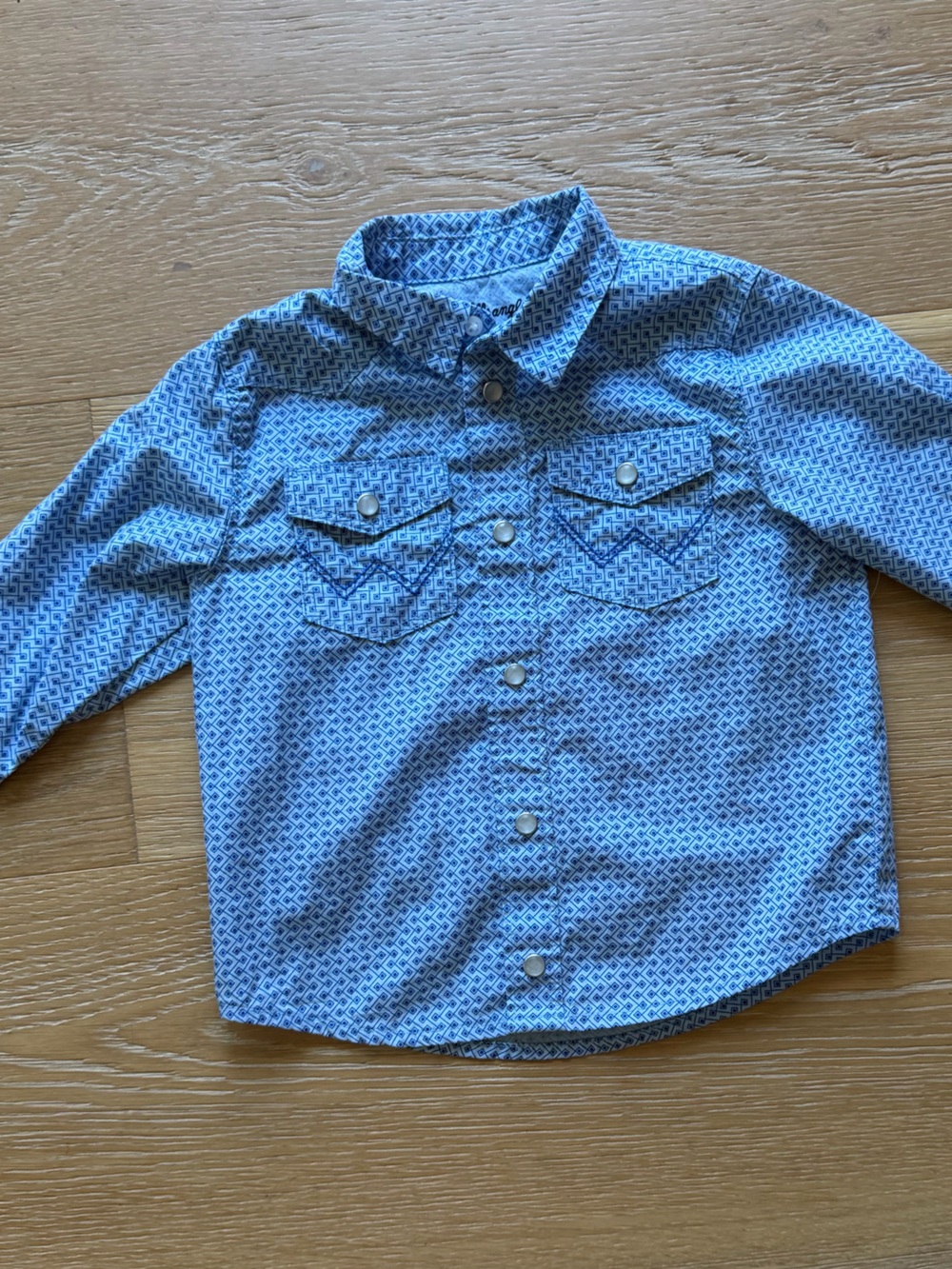 Wrangler Blue Patterned Button-Down Shirt for Kids